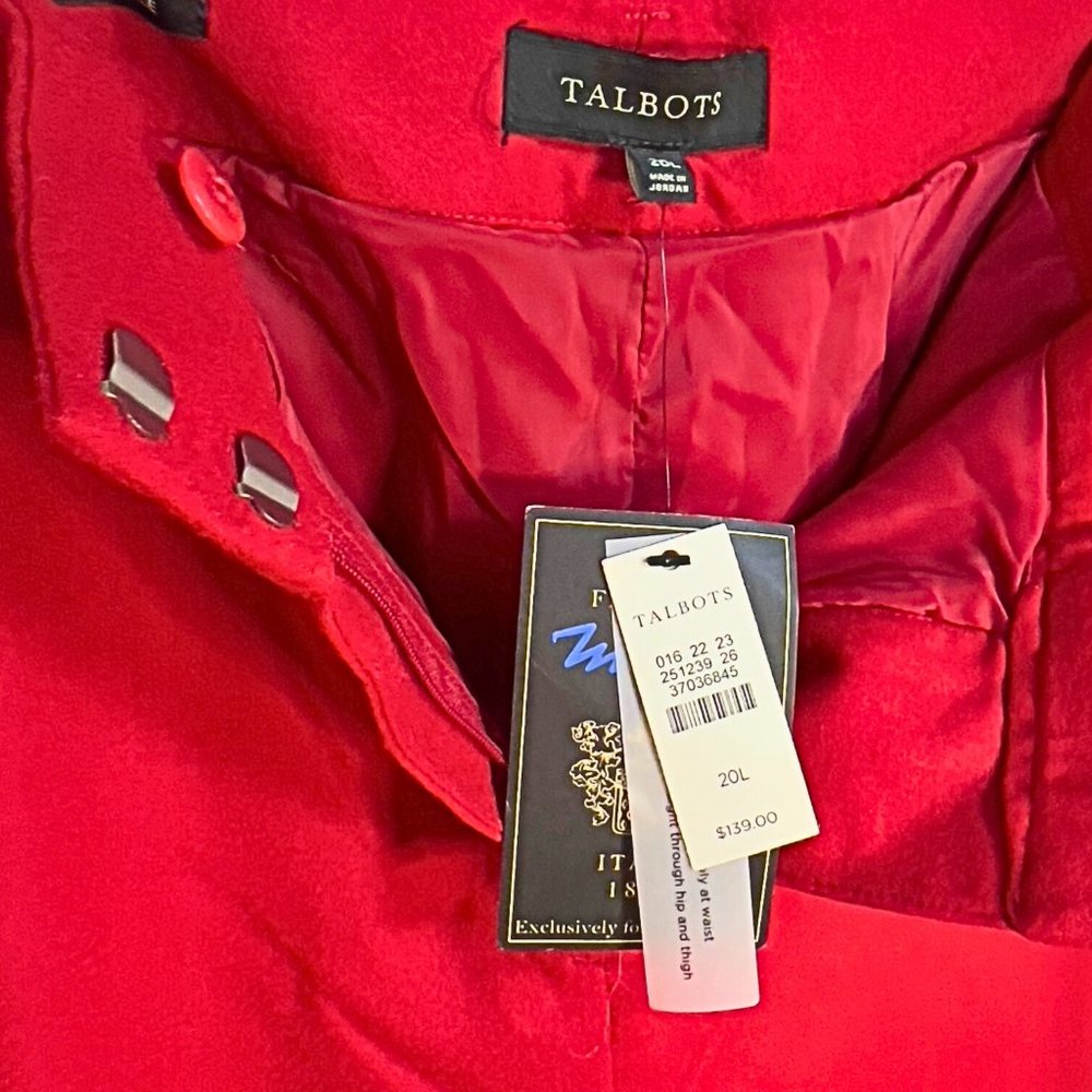 New with Tags Still On! Women's Size 20L Talbots Red Dress Pants